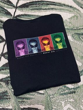 Daniel Ash Love & Rockets Vintage 90s Black Graphic Tee Multicolor Mens Size XL